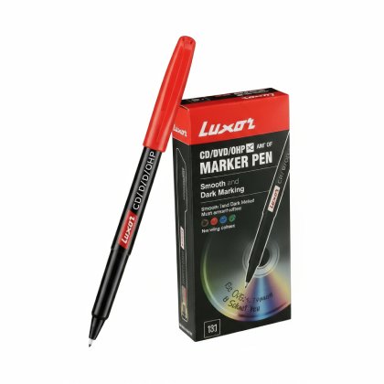 LUXOR Red CD/DVD/OHP Marker (Set of 2, Red)